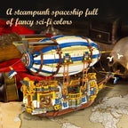 Bloques de Construcción Creativos JIESTAR, Modelo de Dirigible Steampunk, Ladrillos 3D, Barco Pirata de Caballeros