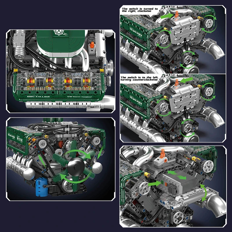 Mould King 10182: motor V8 para automóviles