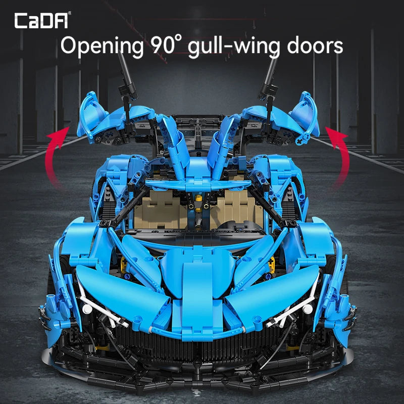Cada 3865 Uds 1:8 ciudad azul coche de carreras V12 Hypercar modelo
