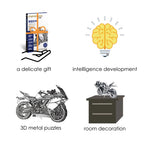 Piececool-rompecabezas de Metal 3D modelo de ensamblaje de motocicleta de plata