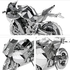 Piececool-rompecabezas de Metal 3D modelo de ensamblaje de motocicleta de plata