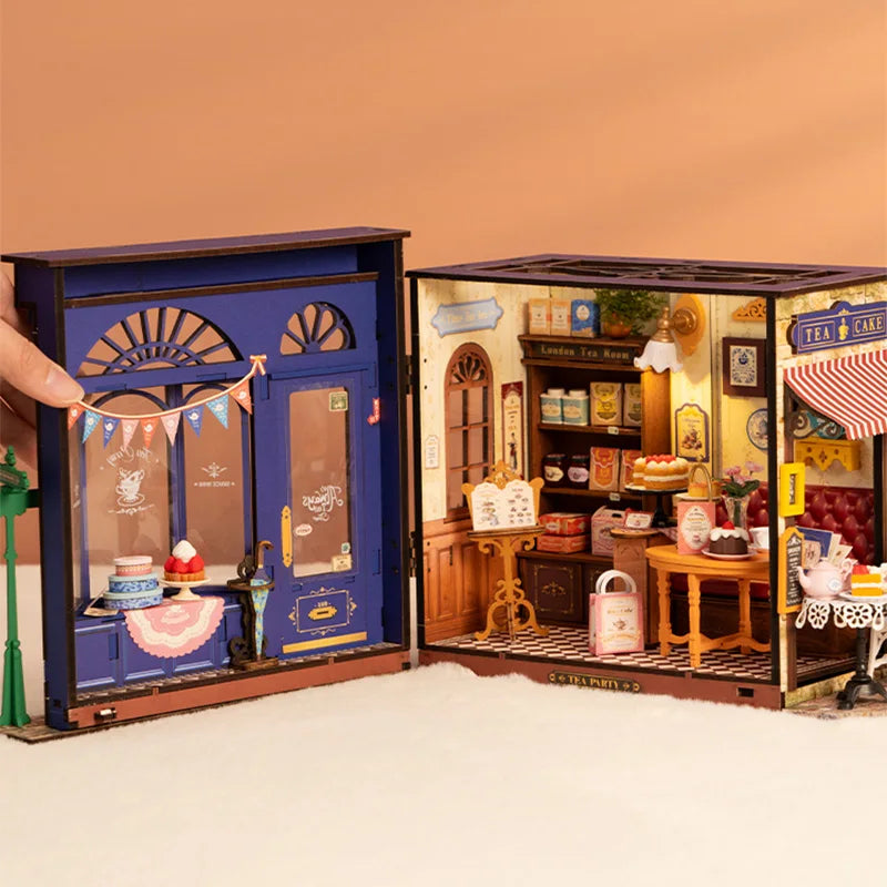 Robotime Rolife tiempo libre salón de té DIY Kit de casa de muñecas en miniatura manualidades pasatiempos increíble regalo para mujeres niños DG171