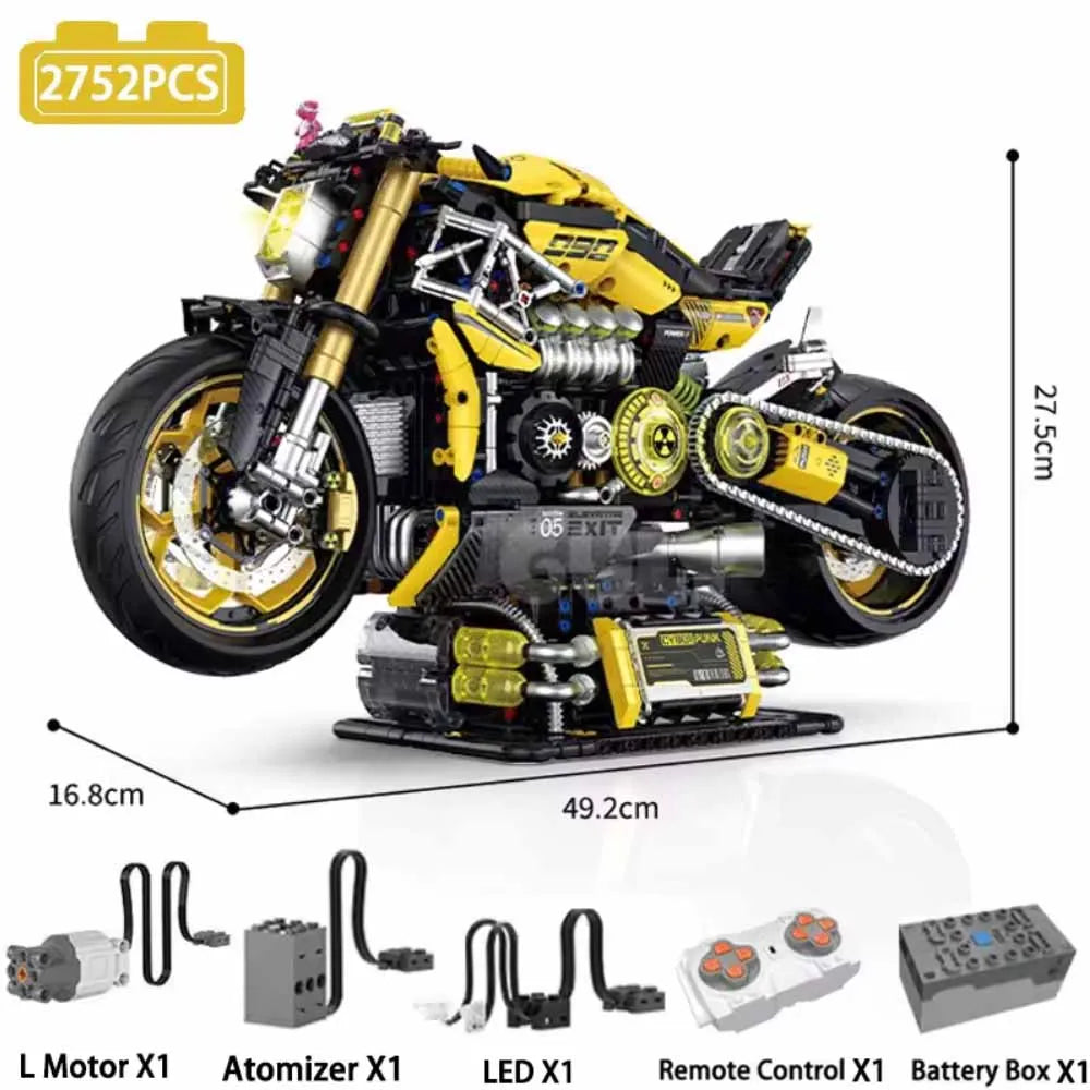 Bloques de Construcción de Motocicleta de Anime Cyberpunk, Modelo Técnico, Escala 1:5, Juego de Ladrillos MOC