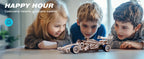 Robotime-rompecabezas de madera 3D, Kits de modelos de coches de carreras, 5H, construcción de 8-10M, motor rugiente mecánico LK505 para adultos, adolescentes y niños