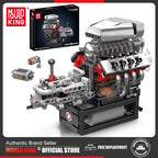 Mould King 10225, juguetes de motor técnico, conjunto de bloques de construcción de motor motorizado V8
