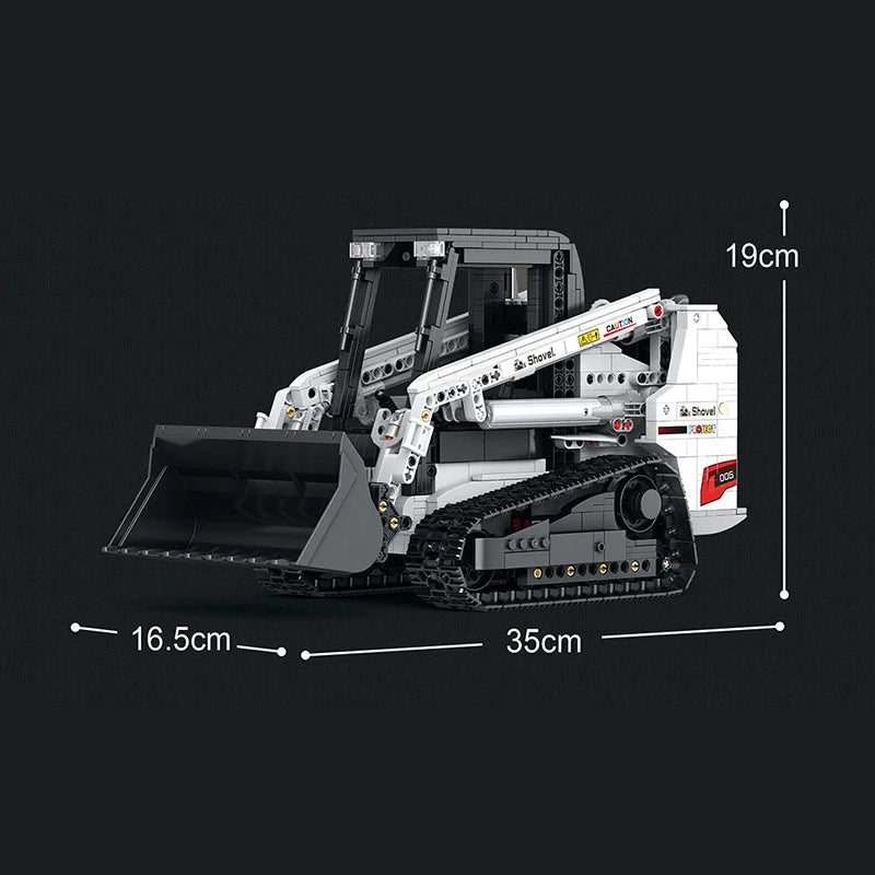 1366 Uds RC Bobcat Skid Steer Loader bloques de construcción coches técnicos