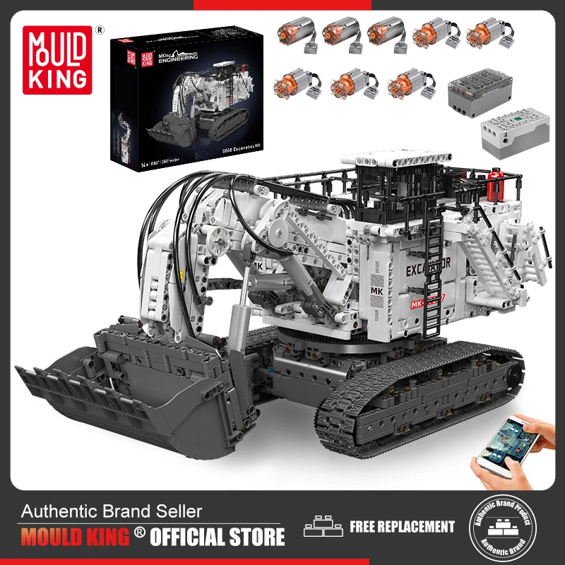 Mould King 17067, coches de juguete técnicos, excavadora RC 6060, bloques de construcción