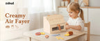 Robotime Robud freidora de aire de madera juego de cocina con accesorios cocinar comida regalo para niños niñas color crema