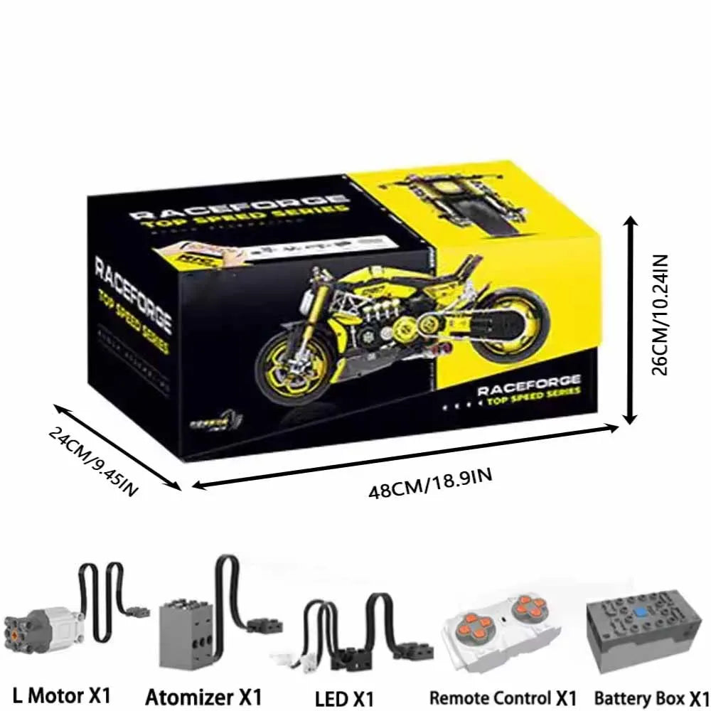 Bloques de Construcción de Motocicleta de Anime Cyberpunk, Modelo Técnico, Escala 1:5, Juego de Ladrillos MOC