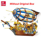 Bloques de Construcción Creativos JIESTAR, Modelo de Dirigible Steampunk, Ladrillos 3D, Barco Pirata de Caballeros