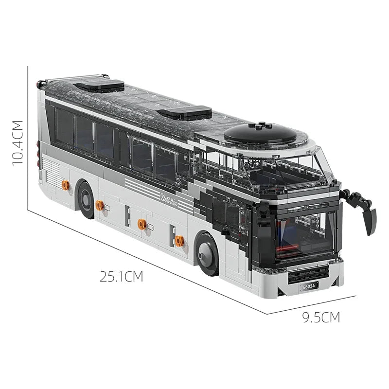 Bloques de construcción de autobús turístico de dos pisos, serie City de alta tecnología, 811 Uds
