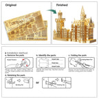 Piececool-rompecabezas de Metal 3D para adultos y adolescentes, modelo de Castillo
