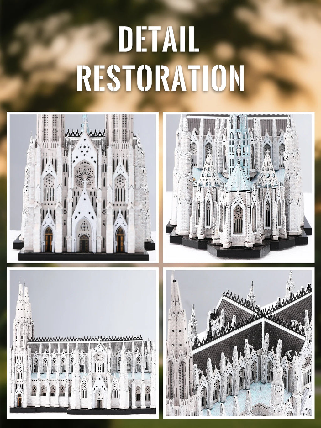 Piececool-Kits de construcción de modelos de Metal 3D, rompecabezas de Metal 3D de la catedral de San Patricio, manualidades DIY para regalos de rompecabezas para adultos