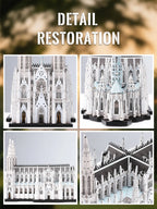 Piececool-Kits de construcción de modelos de Metal 3D, rompecabezas de Metal 3D de la catedral de San Patricio, manualidades DIY para regalos de rompecabezas para adultos