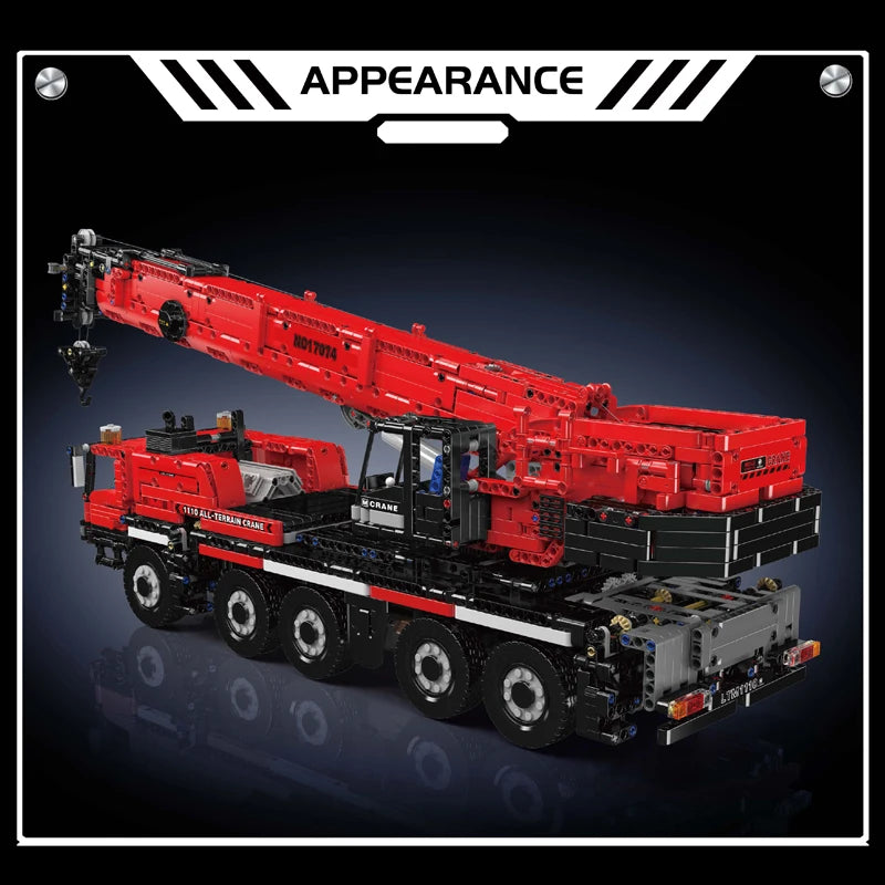 Mould King 17073 17074 coche técnico de juguete Control remoto LTM 1110 grúa montaje de bloques de construcción