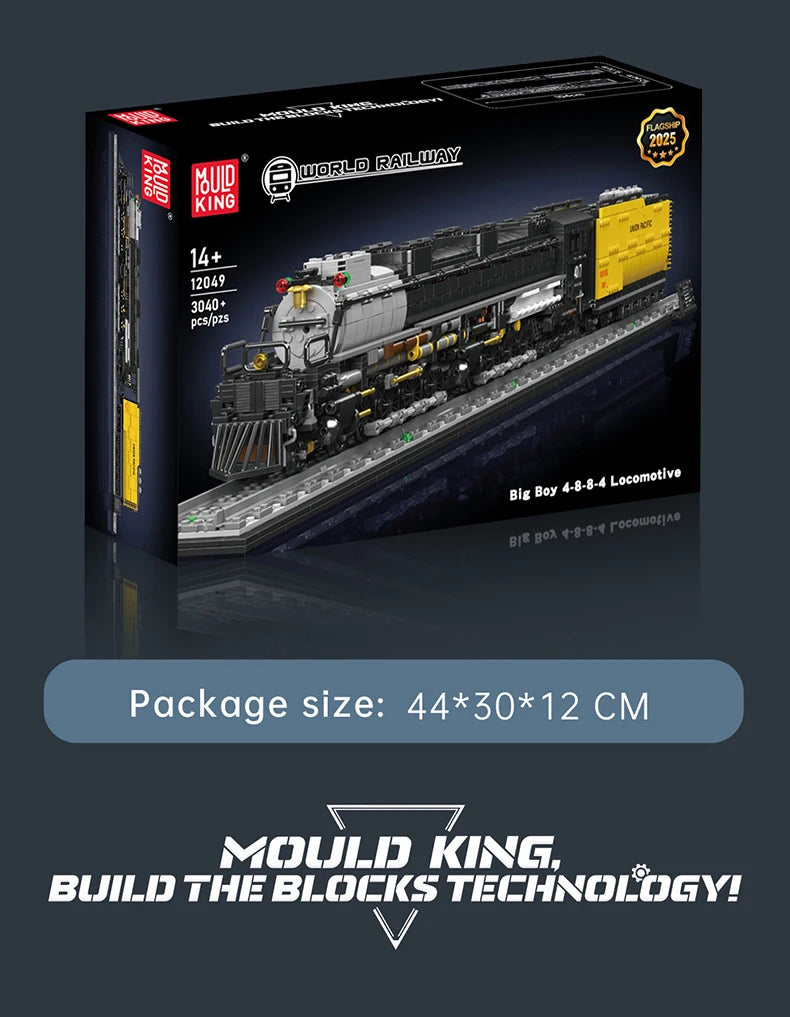 Mould King 12049 Tren de juguete técnico The Big Boy 4-8-8-4 locomotora