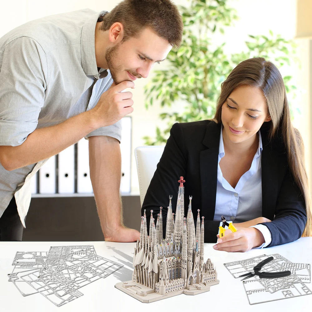 Piececool-rompecabezas de Metal 3D, Kits de construcción de modelos de La Sagrada Família