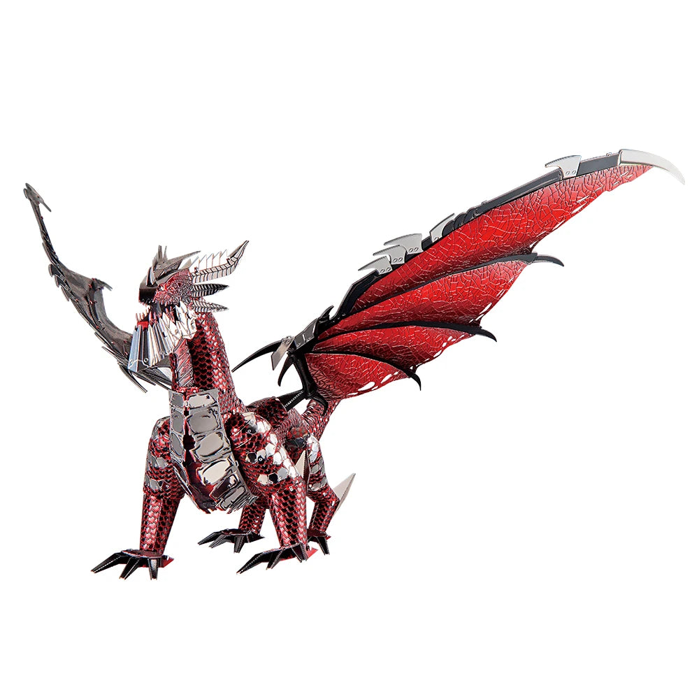 Piececool-rompecabezas de Metal 3D para adultos, rompecabezas de dragón negro