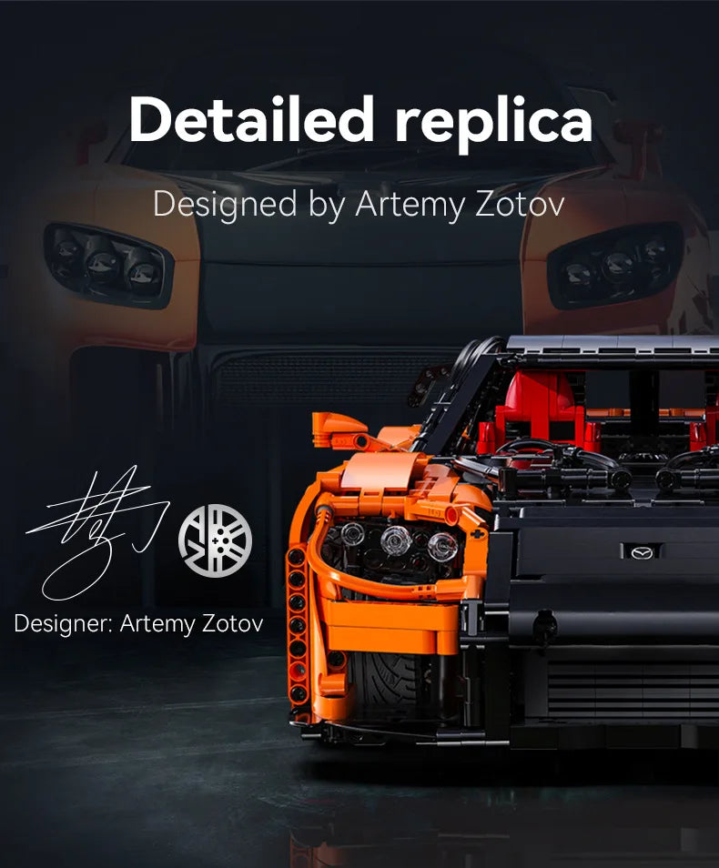Cada 1:8 diseño MOC Artemy Zotov coche de carreras Mazda RX-7 RC