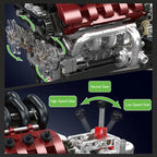 Mould King 10227 juguetes técnicos de motor de coche, motor motorizado V8