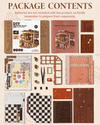 Robotime Rolife Henry's Chocolate DIY Kit de casa en miniatura Kit de construcción de modelo de casa de muñecas de madera con regalos artesanales LED para adultos