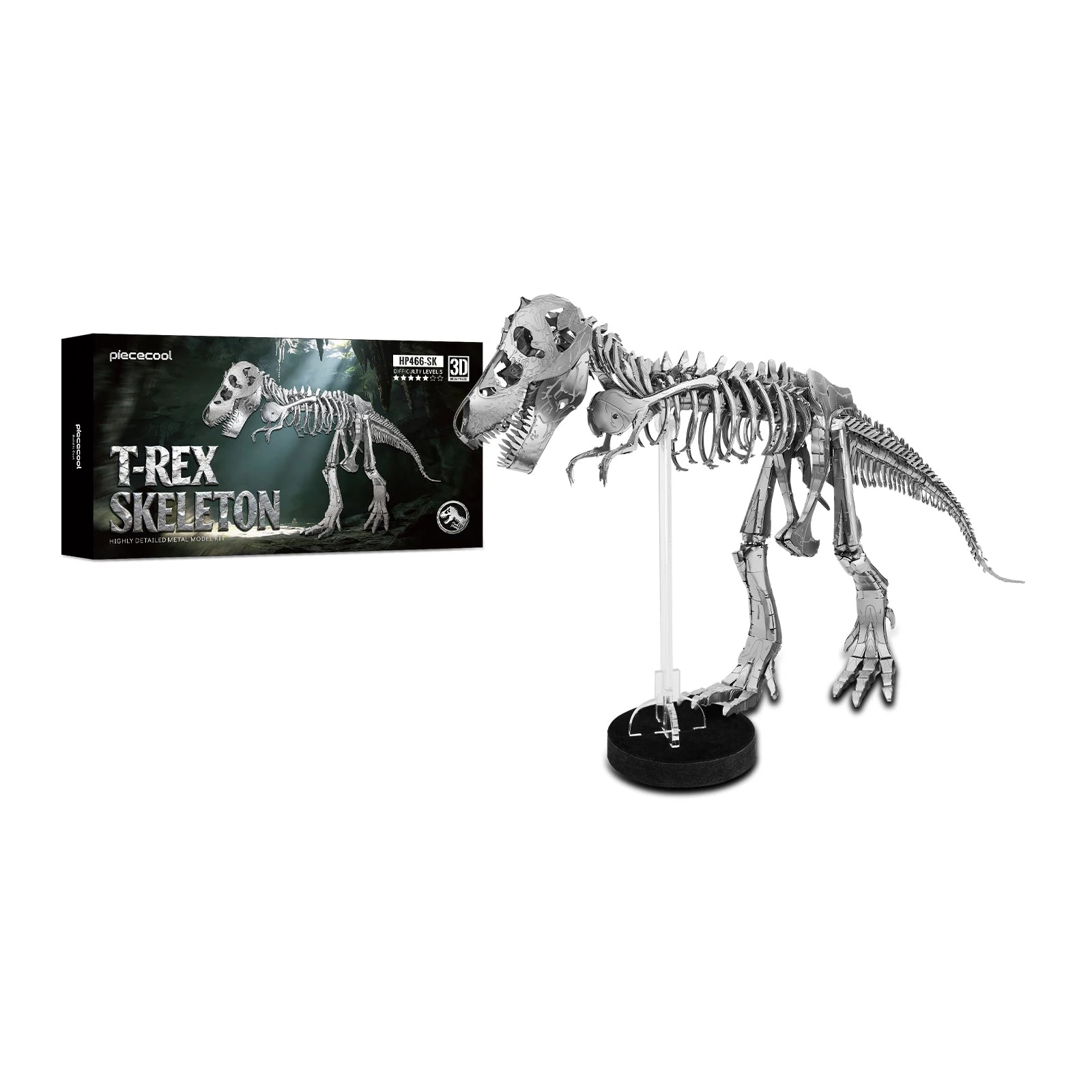 Piececool - Rompecabezas Metálicos 3D, Modelo de Esqueleto de T-Rex