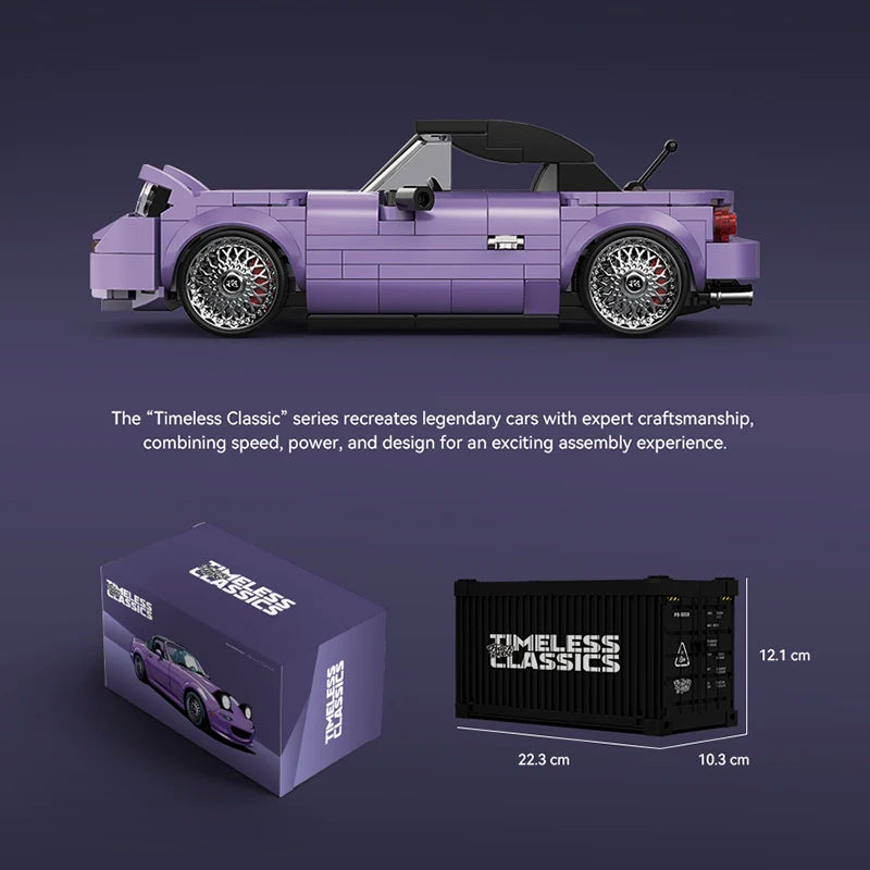 370 unidades - MOC técnico MIYATA: bloques de construcción de coches de carreras de velocidad PB8817