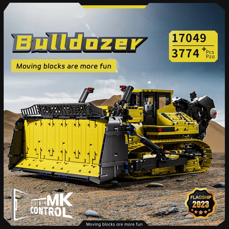 Mould King 17049 coche de juguete técnico la aplicación RC PR766 Bulldozer montaje de bloques de construcción camión ladrillo