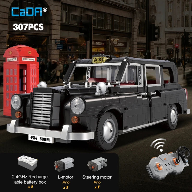 Cada-bloques de construcción MOC RC  juguete de ladrillos para armar coche taxi de Londres