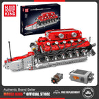 Mould King 10169 conjunto de bloques de construcción de motor motorizado V12, juego de ladrillos de coche de carreras