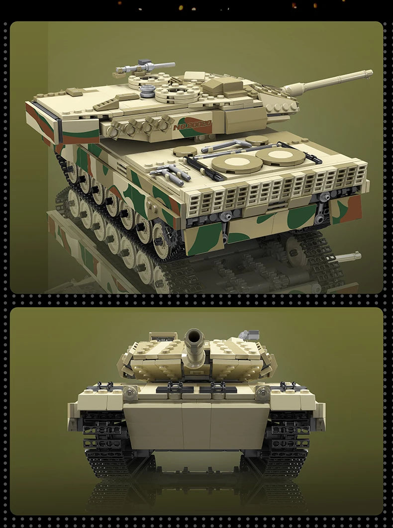 MOLD KING 20020 Alemania Leopard 2 tanque de batalla principal bloques de construcción técnicos