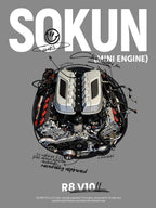 Bloques de Construcción de Motor R8V10, 392 Piezas, PB8869D, Superauto Técnico SOKUN, Ladrillos Decorativos de Motor de Vehículo