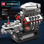 Mould King 10225, juguetes de motor técnico, conjunto de bloques de construcción de motor motorizado V8