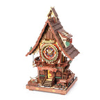 Robotime Rokr-rompecabezas de madera 3D, Kit de reloj de cuco, estilo bosque negro con pájaro de trabajo, Kit de modelo de reloj DIY para niños y adultos