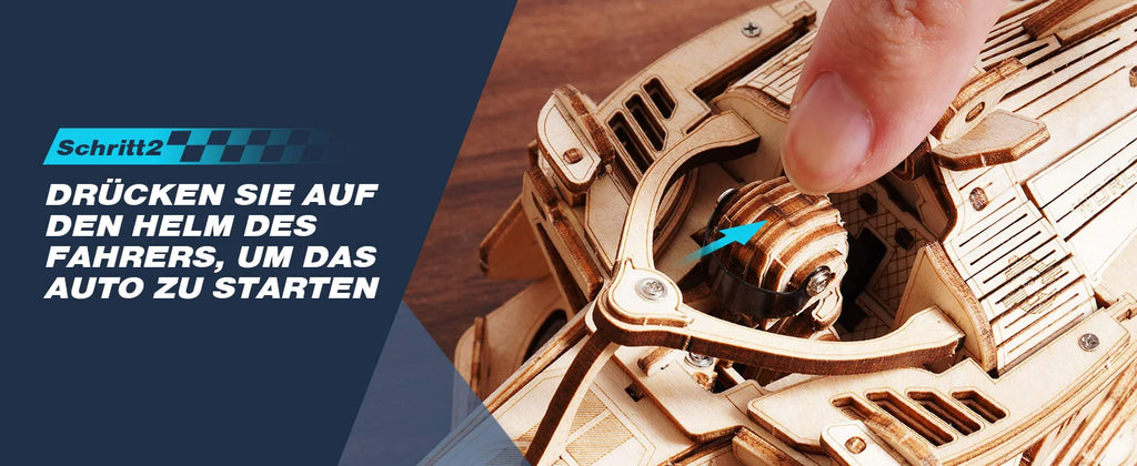 Robotime-rompecabezas de madera 3D, Kits de modelos de coches de carreras, 5H, construcción de 8-10M, motor rugiente mecánico LK505 para adultos, adolescentes y niños