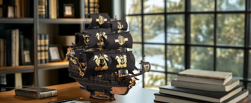 Robotime Rokr rompecabezas 3D casa de mar de madera Barque modelo kits construir decoración de escritorio para el hogar regalo para adolescentes y adultos