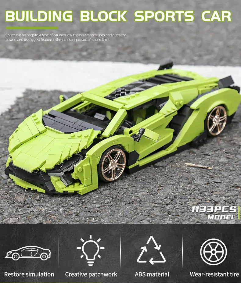 Mould King-bloques de construcción de coches técnicos para niños, juguete de ladrillos para armar coche de carreras deportivo Sian