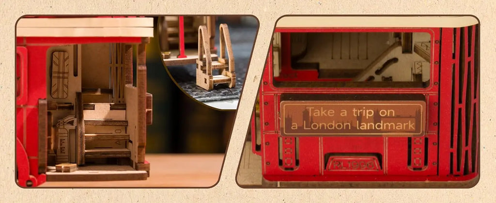 Robotime rolife London Tour Bus 3D rompecabezas de madera modelo de madera coche de juguete para construir manualidades coleccionables regalos para niños niñas