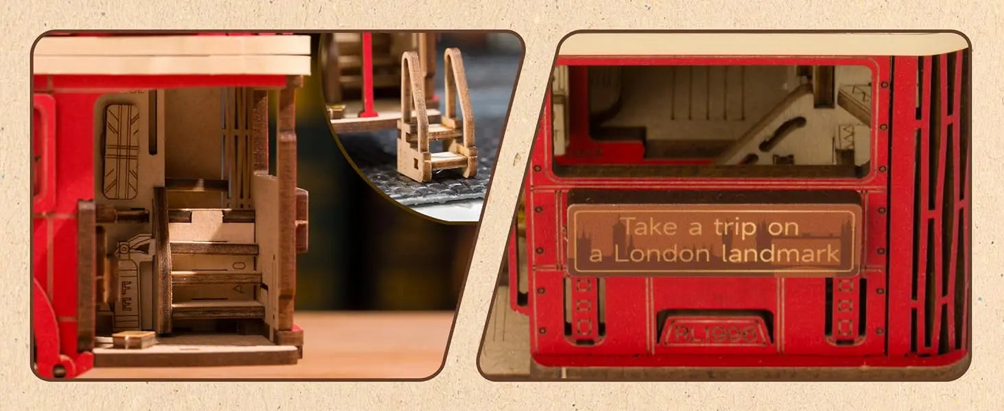 Robotime rolife London Tour Bus 3D rompecabezas de madera modelo de madera coche de juguete para construir manualidades coleccionables regalos para niños niñas