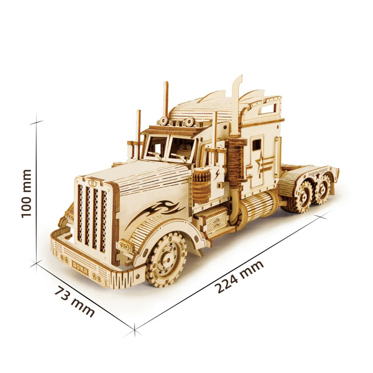 Robotime Rokr coche clásico 3D rompecabezas de madera tren ejército Jeep camión pesado coche Vintage escala 1:15 Kits de construcción de modelos para niños