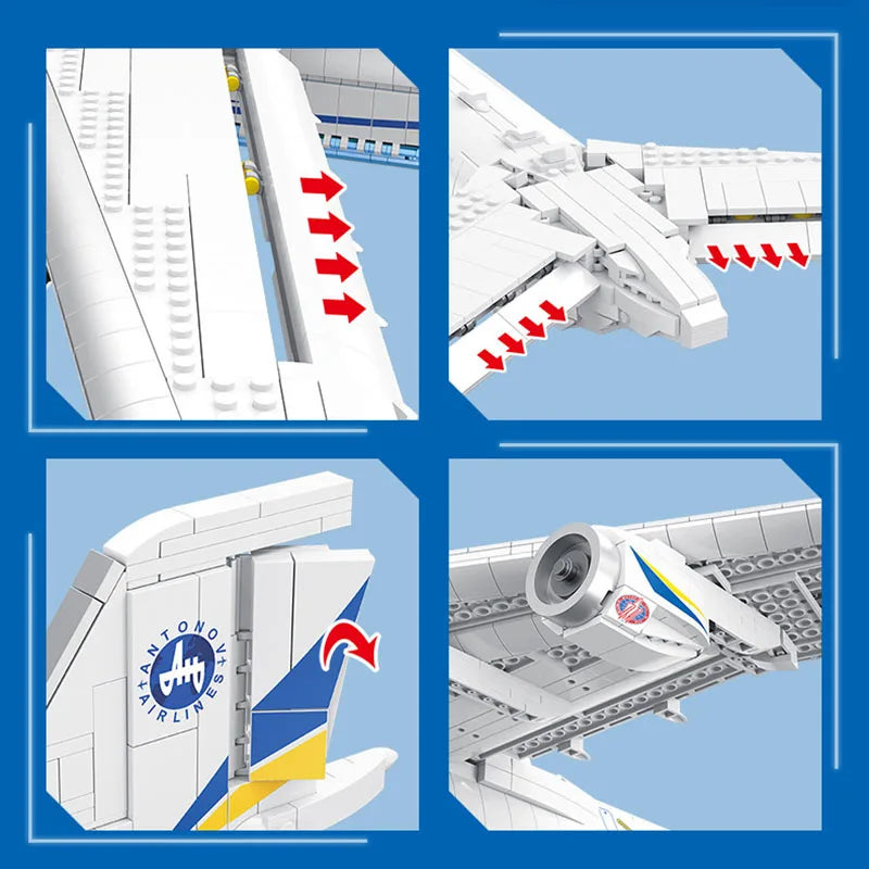 JIESTAR-modelo de avión de transporte 57014 An-225, juguetes creativos DIY