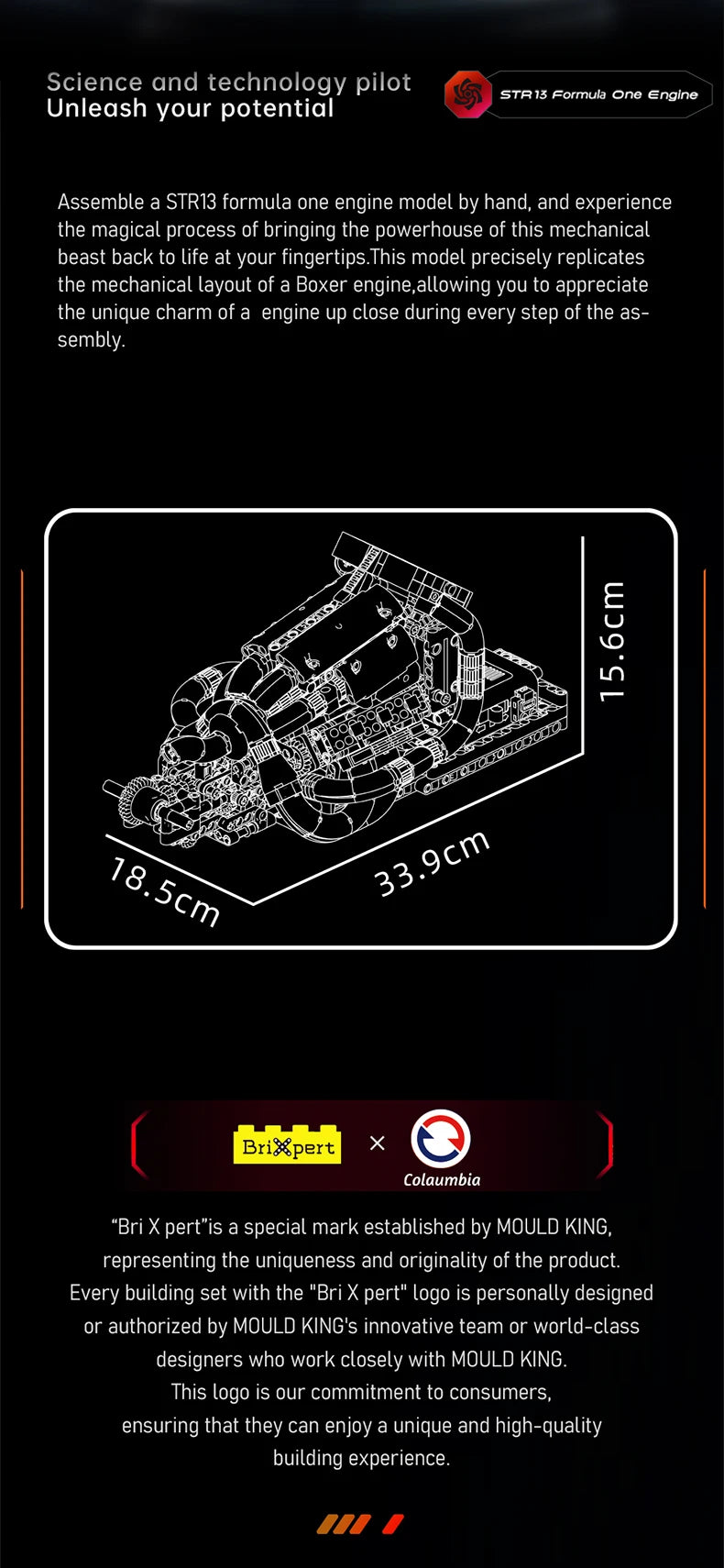 Mould King 10188 juguetes técnicos de motor de coche motorizado STR 13 Fórmula Uno bloques de construcción de motor juego de ladrillos