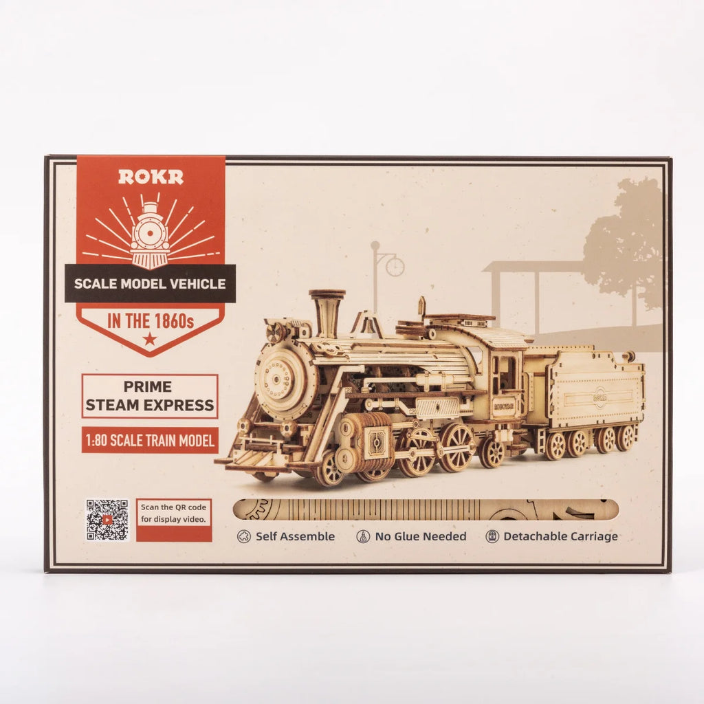 Robotime Rokr coche clásico 3D rompecabezas de madera tren ejército Jeep camión pesado coche Vintage escala 1:15 Kits de construcción de modelos para niños