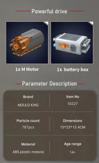 Mould King 10227 juguetes técnicos de motor de coche, motor motorizado V8