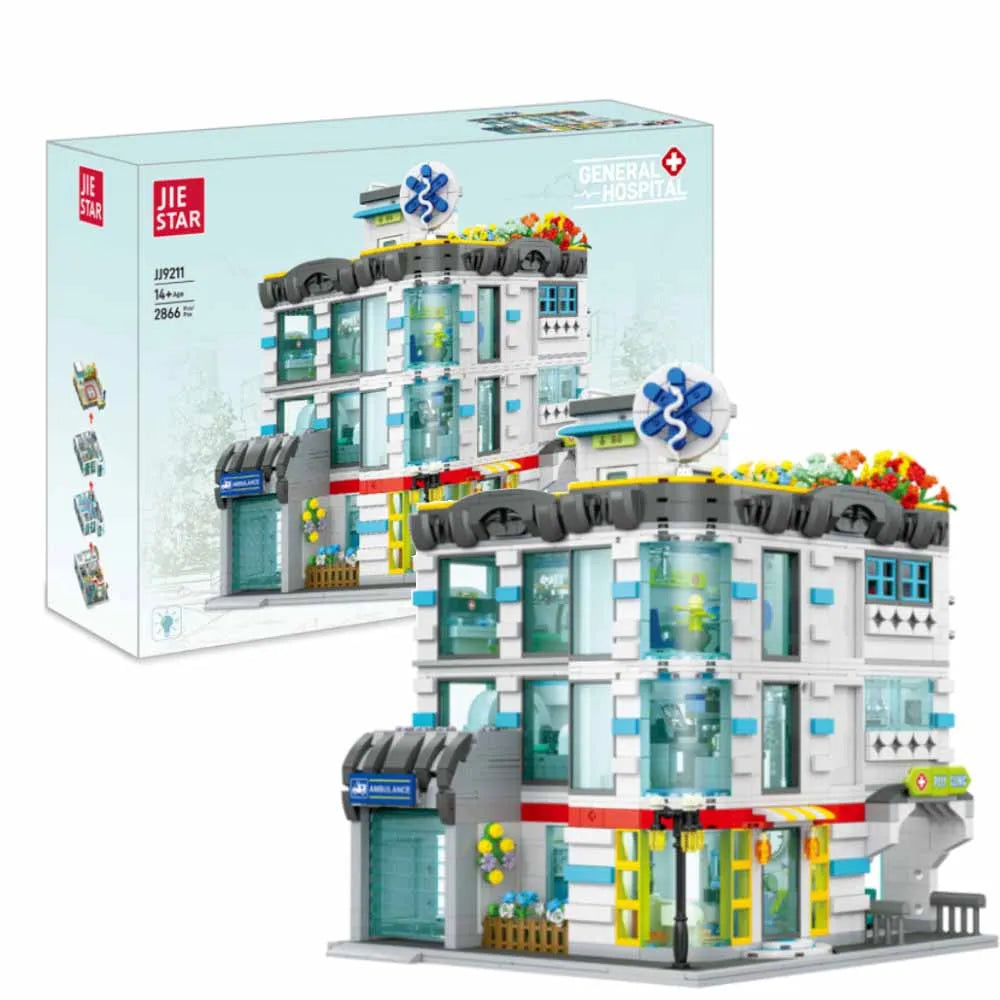 Creative General Hospital, 2866 piezas, serie «Friends»: panorámica de la ciudad con iluminación, juego de construcción MOC