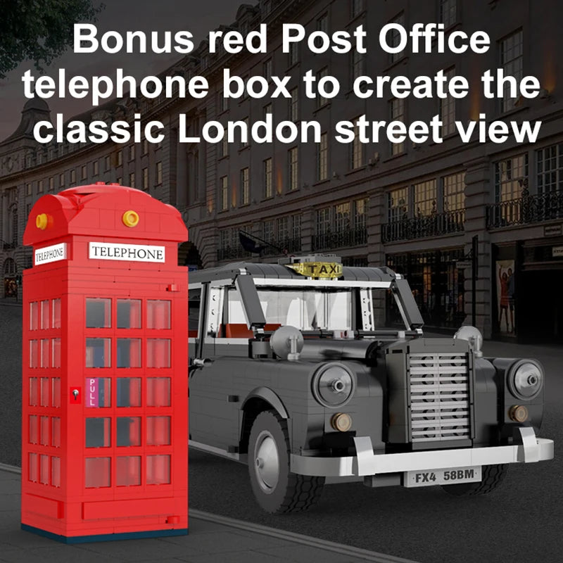 Cada-bloques de construcción MOC RC  juguete de ladrillos para armar coche taxi de Londres