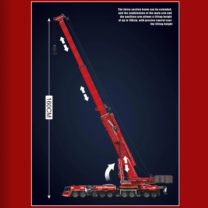 Mould King 17007 17008 Camión Técnico de Juguete, Grúa Liebherr LTM 11200 RC, Bloques de Construcción, Ladrillos