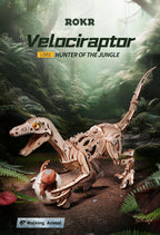Rompecabezas 3D de Madera Robotime Rokr, Velociraptor Mecánico, Modelo de Velociraptor para Armar, Kit de Construcción Mecánica, Madera 3D LD01