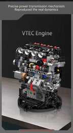 Mould King 10234 juguetes técnicos de motor de coche, conjunto de bloques de construcción de motor VTEC motorizado