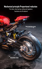 ToylinX-Juego de bloques de construcción de motocicletas 1:5, 2024 Uds., modelo de súper moto de carreras técnicas